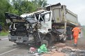 LKW umgestuerzt A 1 Rich Saarbruecken P229